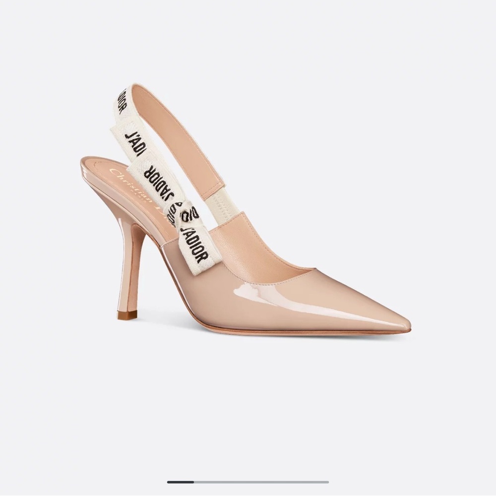 Authentic Nude Jadore Dior Slingback Calfskin Pumps Heel